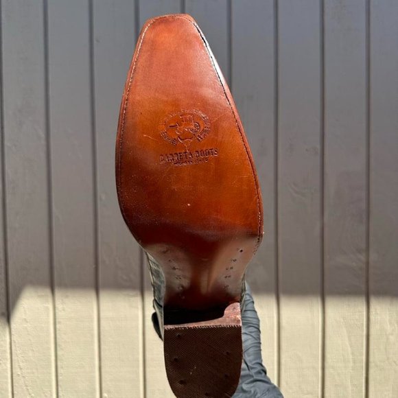 #44 Imitation Western Boot with Cocodrile Tail Details in Brown Color - Picture 3 of 5